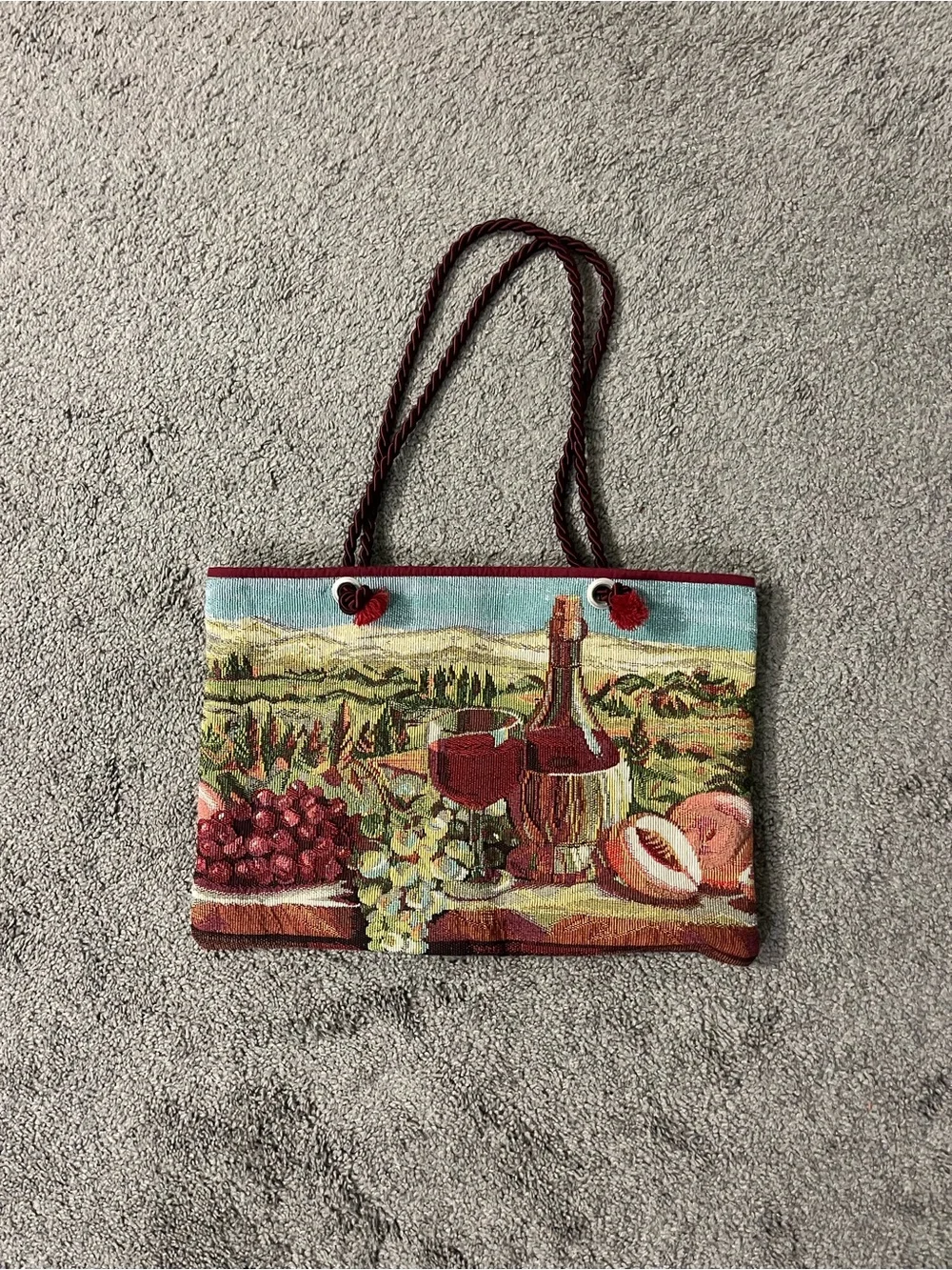 Tapestry Wine & Fruit Scene Shoulder Bag